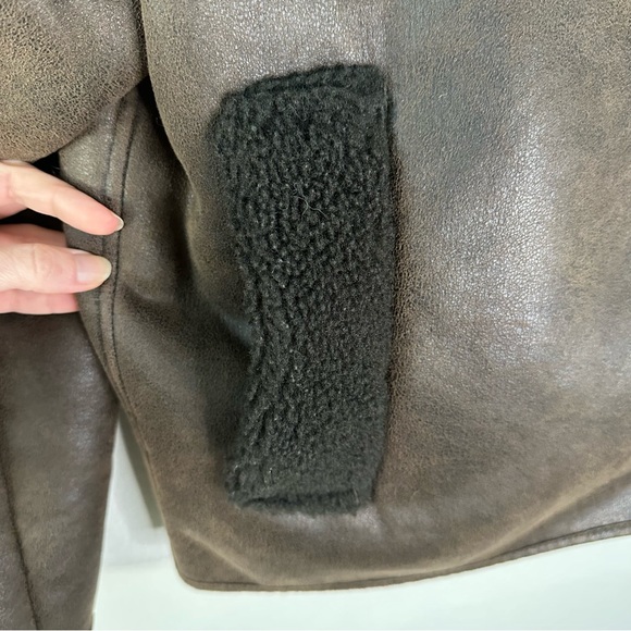 Zara Relaxed Double Faced Faux Shearling Brown Jacket SZ XS - Picture 4 of 8